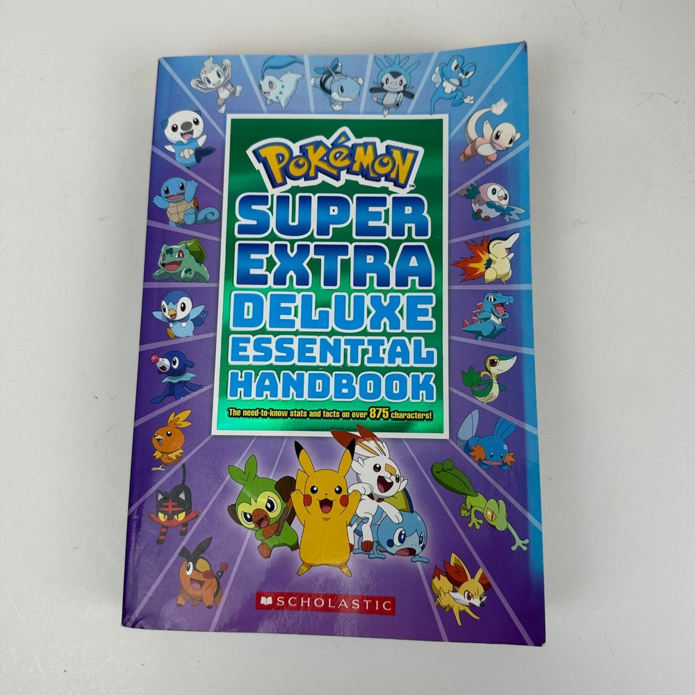 Pokemon Super Extra Deluxe Essential Handbook Scholastic Paperback Guide 875+ Pk